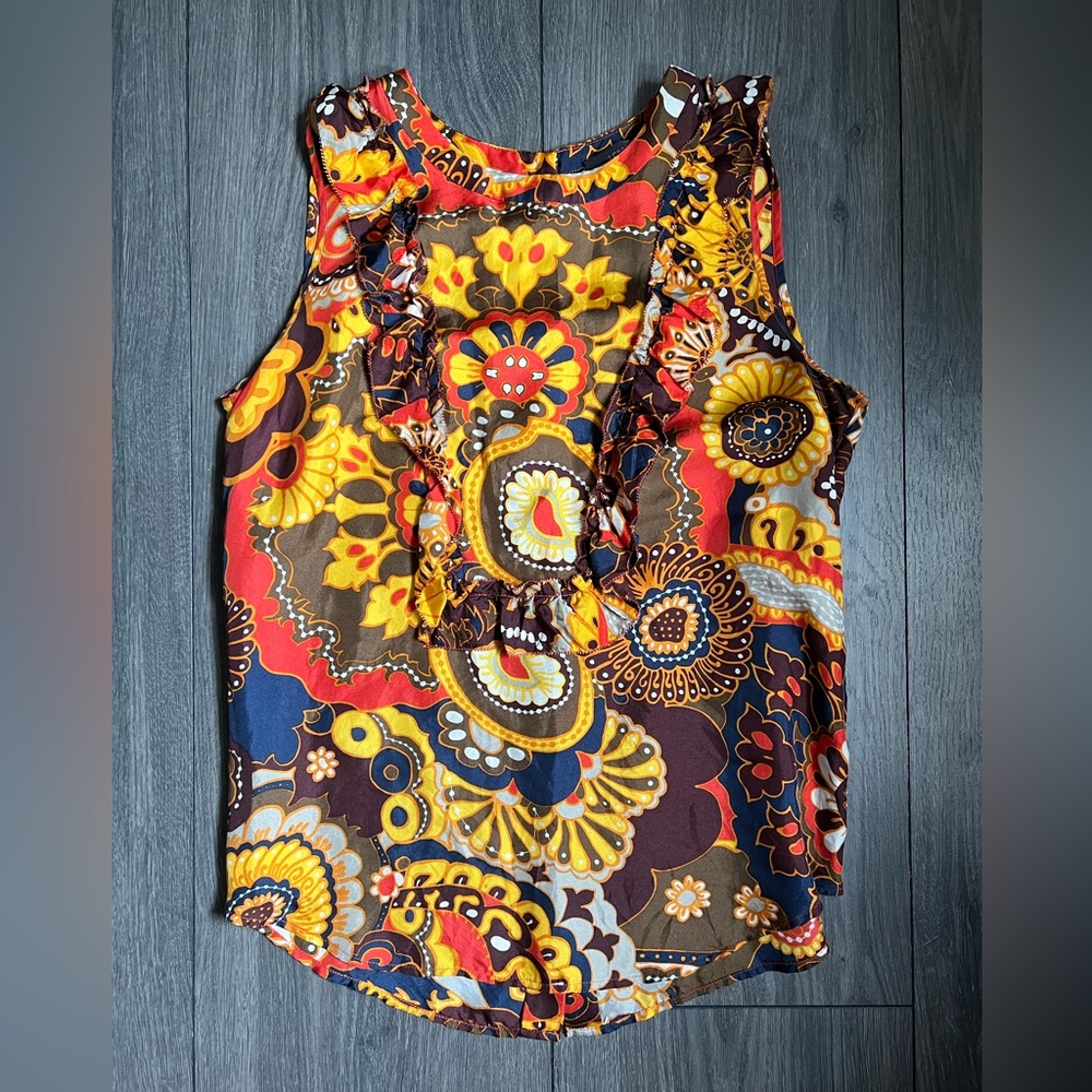 J.Crew silk blouse in Darwin print